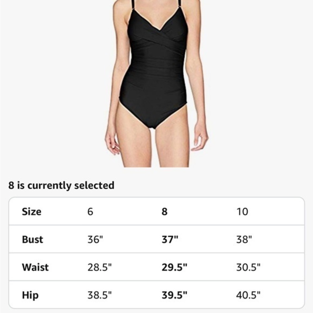 Calvin Klein V-neck Twist‎ Front Tummy Control One Piece Swimsuit 8 M - Picture 7 of 7